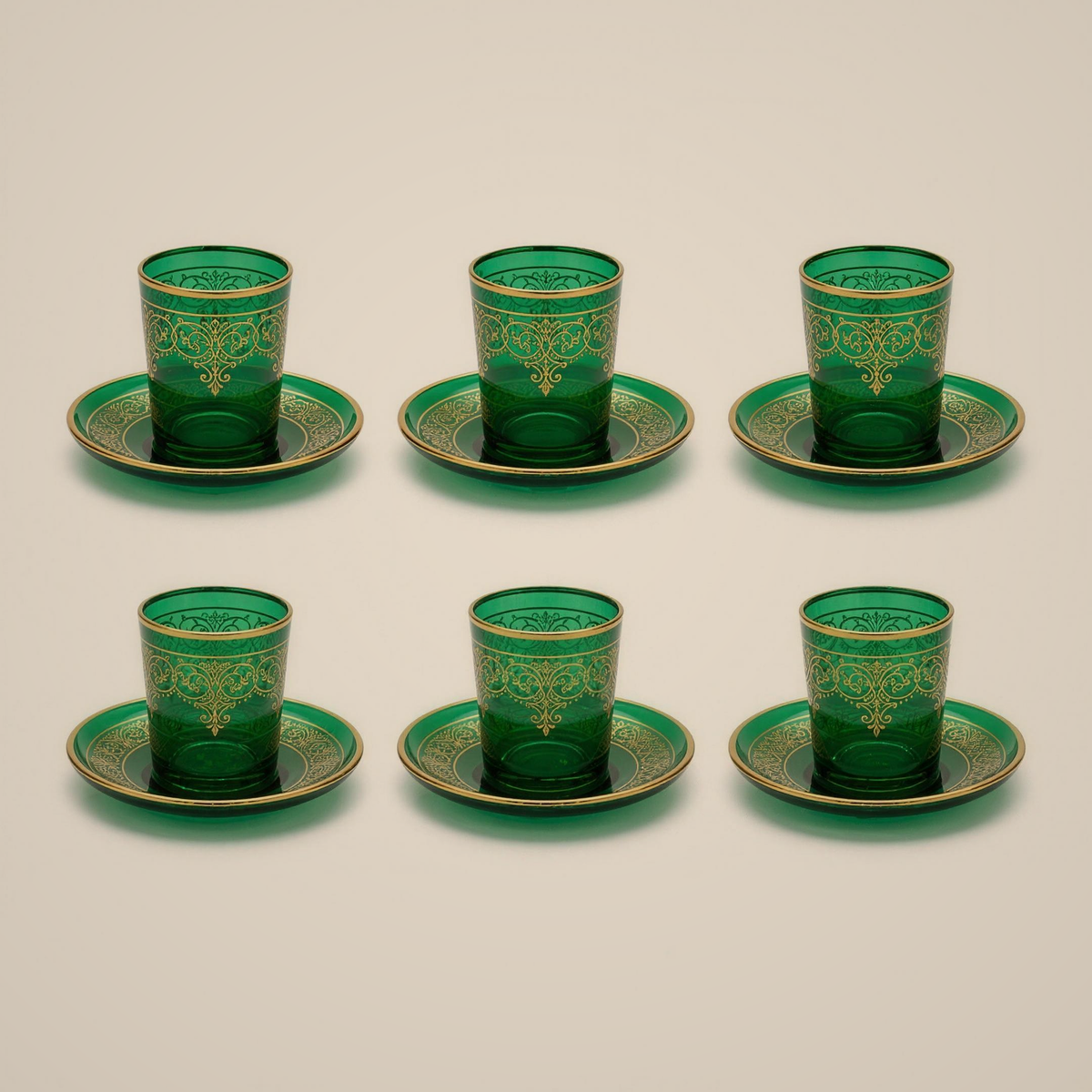 Lanora Emerald Gold Mirra Cup Set