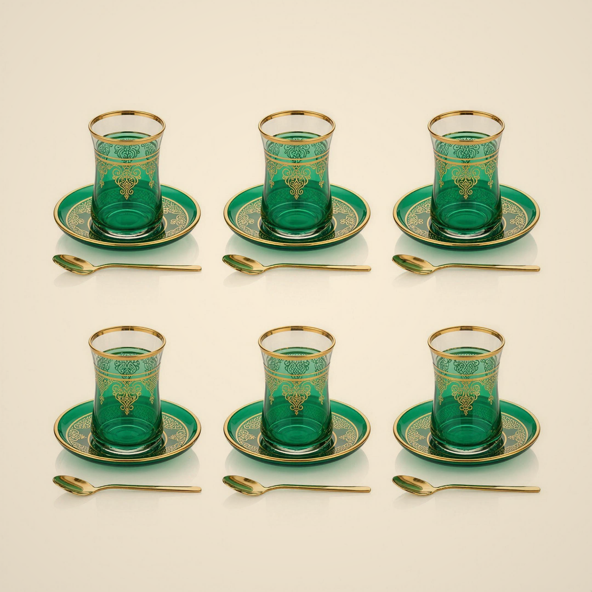Lanora Emerald Gold Tea Set