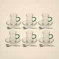 Lanora Ember Teardrop Tea Set with Green Handles