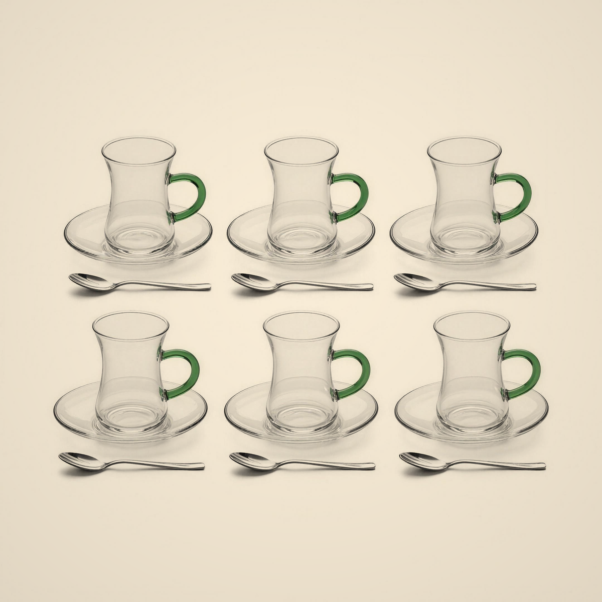 Lanora Ember Teardrop Tea Set with Green Handles