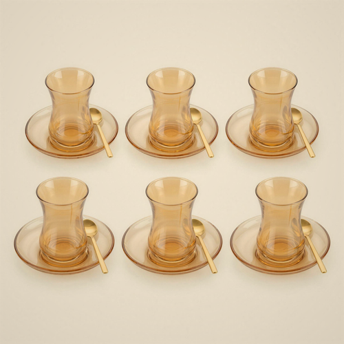 Lanora Amber Crystal-Ball Tea Set — 18 Piece