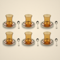 Lanora Amber Silver-Tone Cherry Tea Set