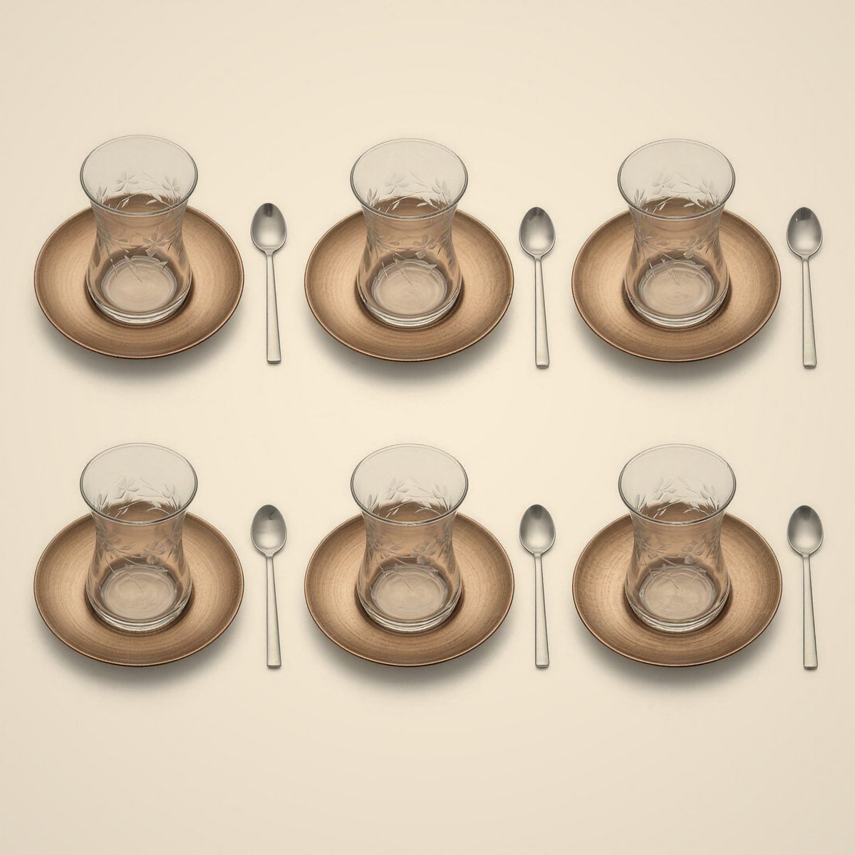 Lanora Laurel Titanium-Saucer Tea Set — 18 Piece