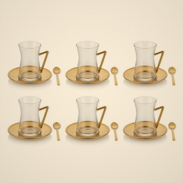 Lanora Falcon Tea Set with Metal Saucers and Sword Handles