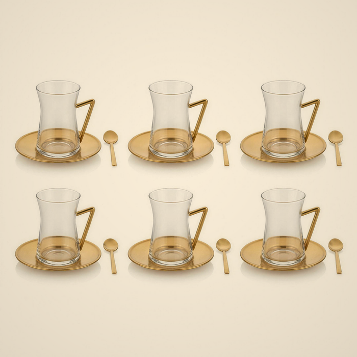 Lanora Falcon Tea Set with Metal Saucers and Sword Handles