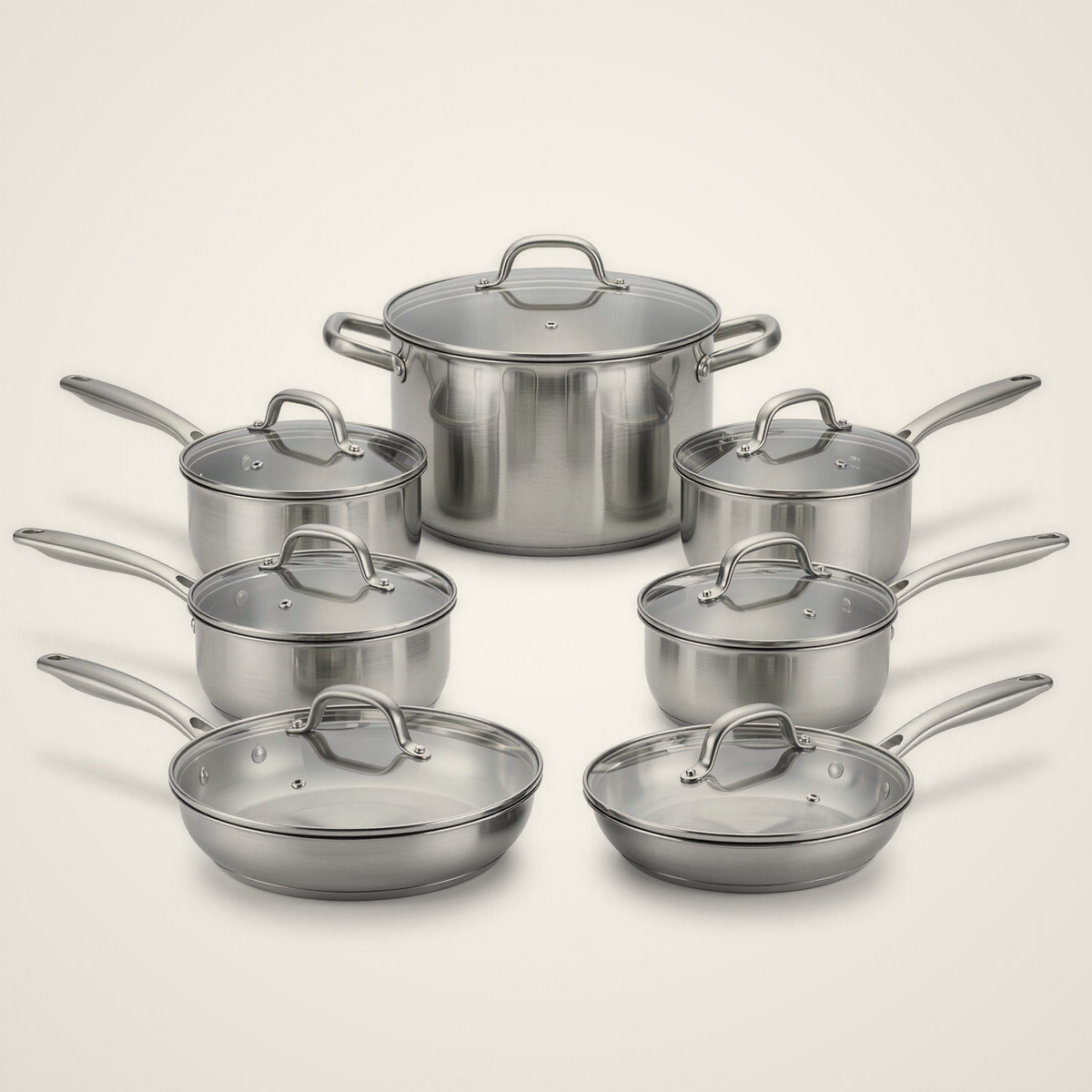 Lanora Belle Steel-Handle Stainless Steel Cookware Set — 8 Piece