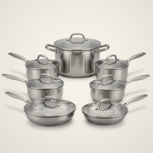 Lanora Belle Steel-Handle Stainless Steel Cookware Set — 8 Piece