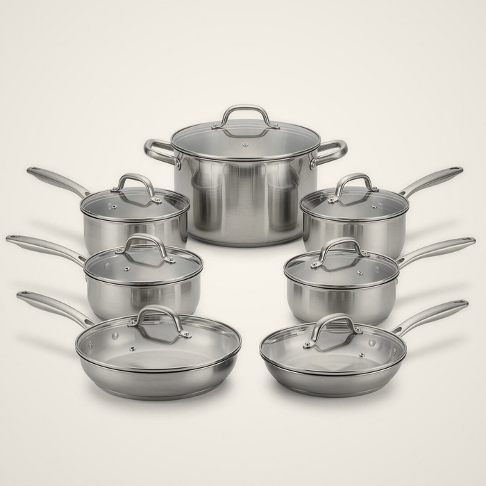 Lanora Belle Steel-Handle Stainless Steel Cookware Set — 8 Piece