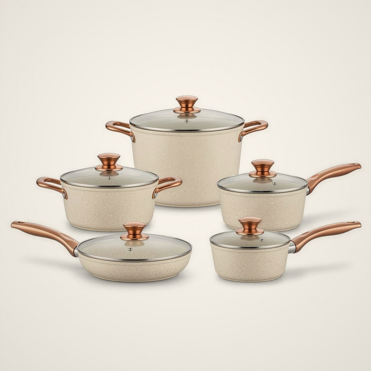 Lanora Meadow Induction Granite Cookware Set — 7 Piece
