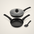 Lanora Forge Die-Cast Granite Egg Pan Set — 4 Piece