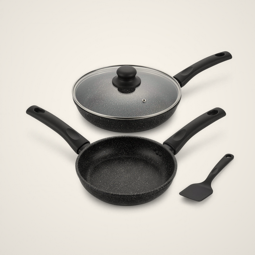 Forge Die-Cast Granite Egg Pan Set — 4 Piece — included in this bundle
