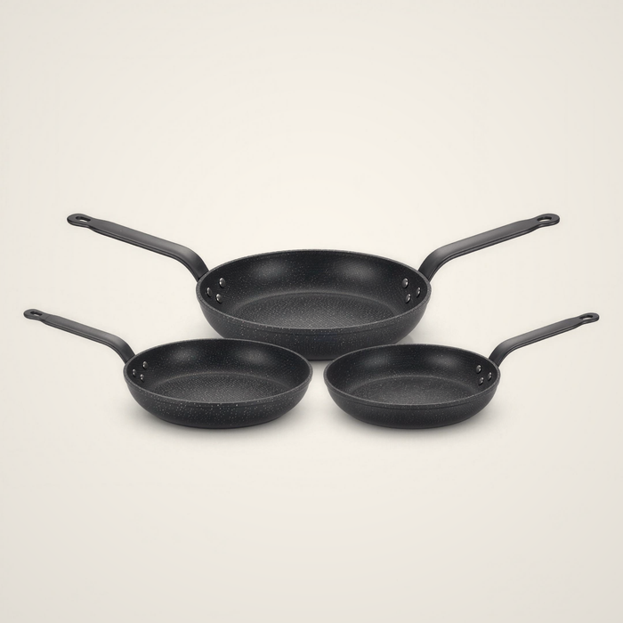 Lanora Forge Cast Granite Fry Pan Set — 3 Piece