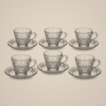 Lanora Pyramid Coffee Cup Set with Crystal-Ball Detail