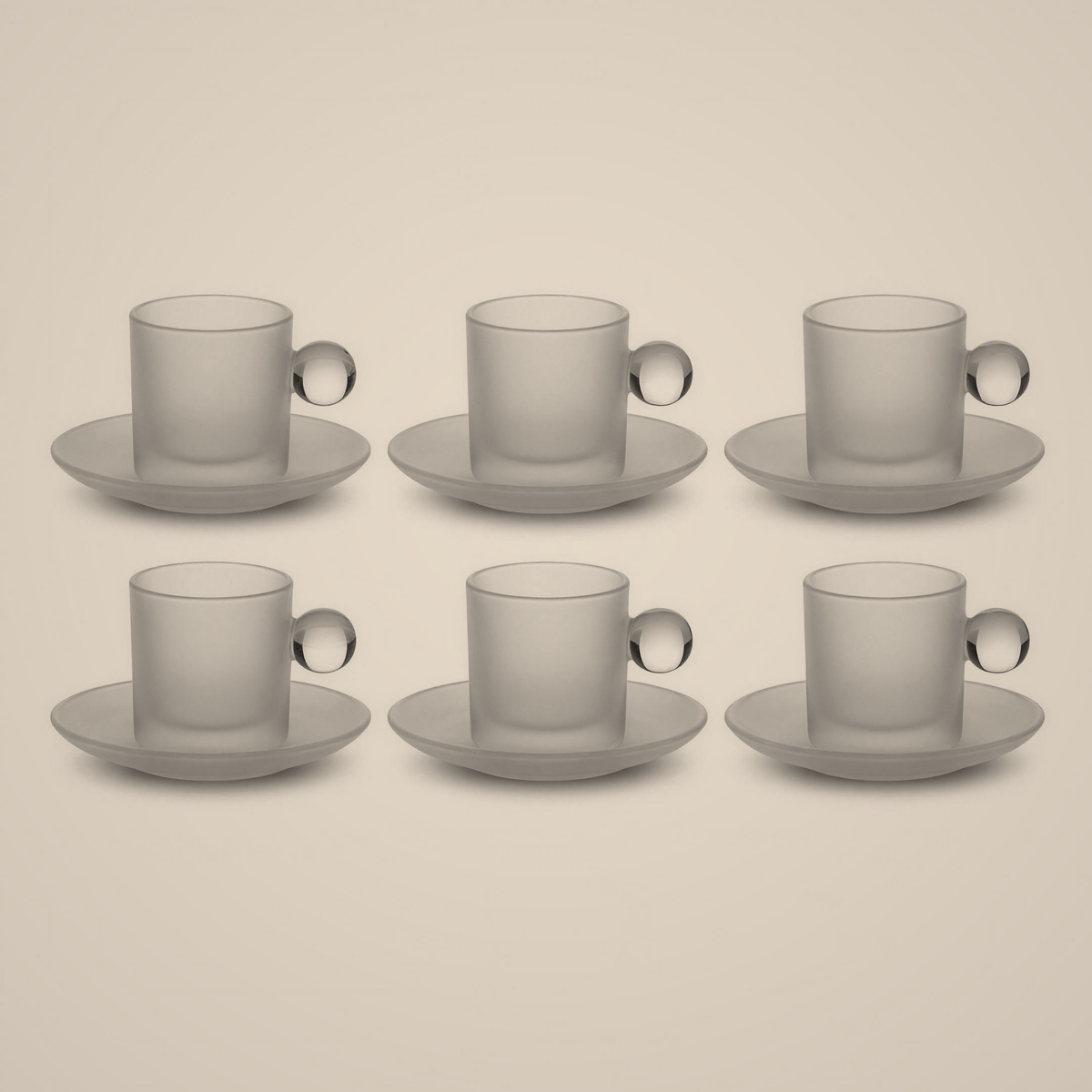 Lanora Frost Matte Cup Set with Crystal-Ball Detail
