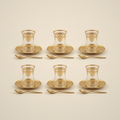 Lanora Baroque Honey-Tone Tea Set with Metal Saucers