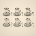 Lanora Baroque Tea Set with Silver-Tone Handles