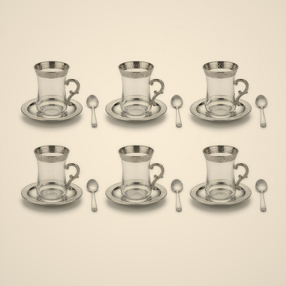 Lanora Baroque Tea Set with Silver-Tone Handles
