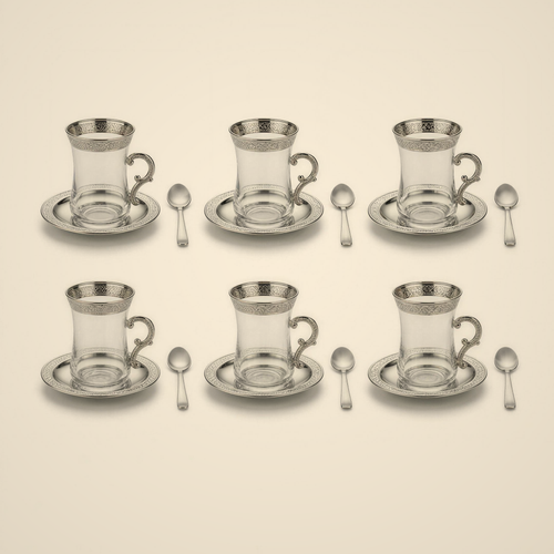 Lanora Baroque Tea Set with Silver-Tone Handles