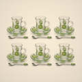 Lanora Orchard Tea Set with Handles and Spoons — 18 Piece