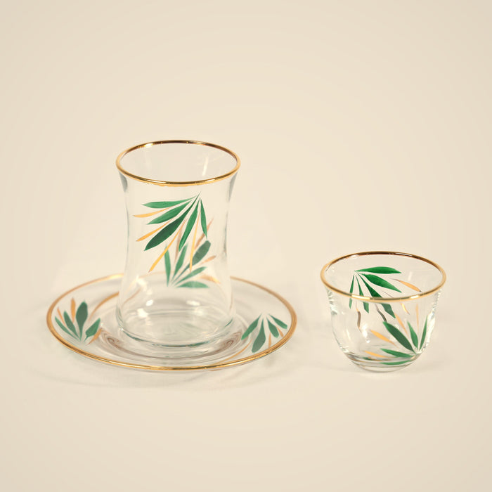 Emerald Leaf Tea & Mirra Bundle — tea set and mirra cups together