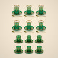 Emerald Gold Tea & Mirra Bundle — tea set and mirra cups together