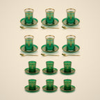 Emerald Gold Tea & Mirra Bundle — tea set and mirra cups together