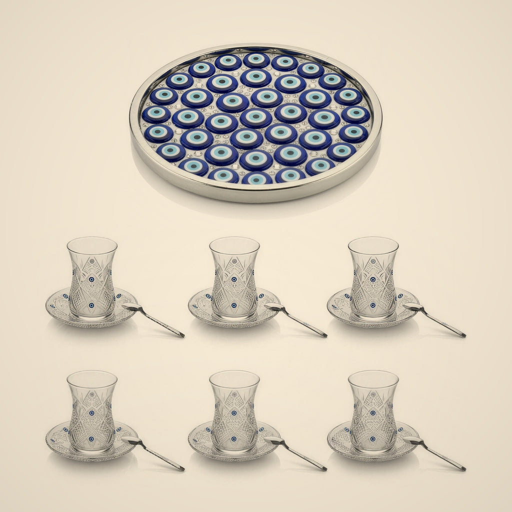 Evil-Eye Tea & Tray Bundle — tea set and tray together