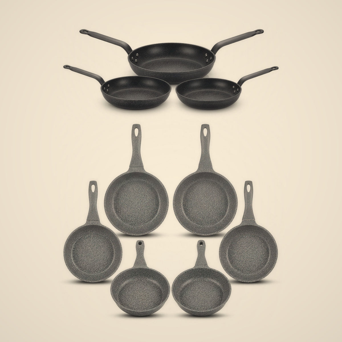 Every Frying Size Bundle — Forge fry pan set and Solo egg pan set together