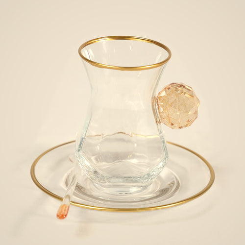 Lanora Amber Crystal-Ball Tea Set — 18 Piece