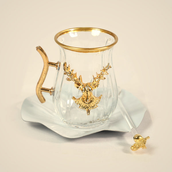Lanora Falcon Tea Set with Metal Saucers and Sword Handles