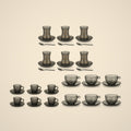 Smoke Full-Table Bundle — tea set, mirra cups and glass cups together